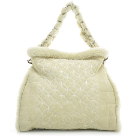 sherpa chanel bag|CHANEL Suede Sherpa Shoulder Bag w Cosmetic .